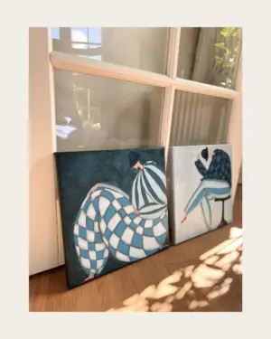 originale malerier blå